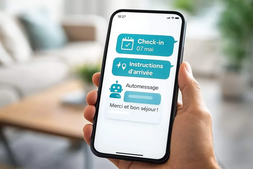 Échange de messages entre voyageurs et conciergerie pour gestion des réservations au Cap d’Agde